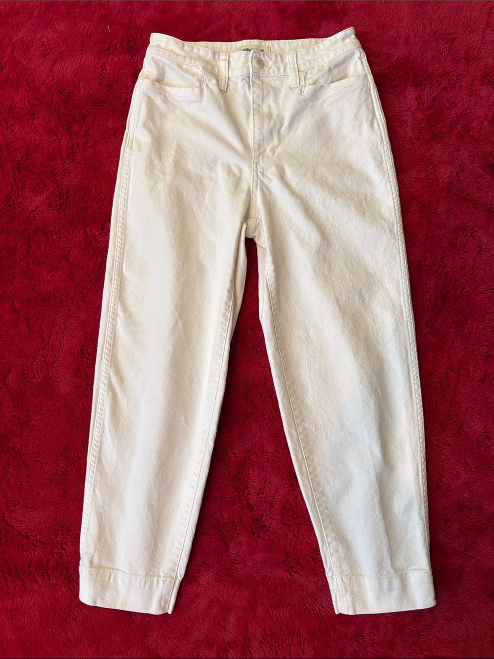 Madewell White Cropped High-Rise Jeans